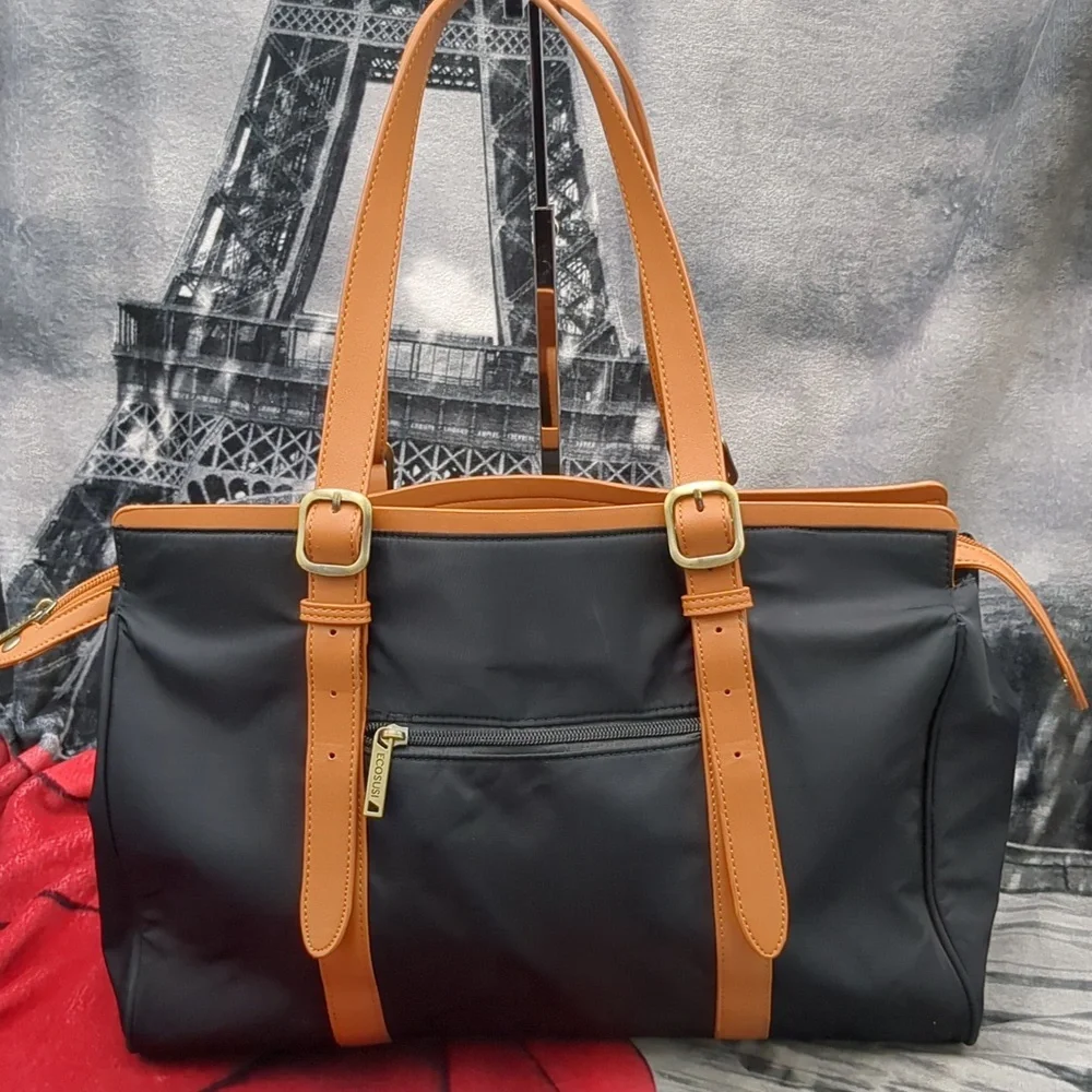 Ecosusi Black And Tan Tote Bag